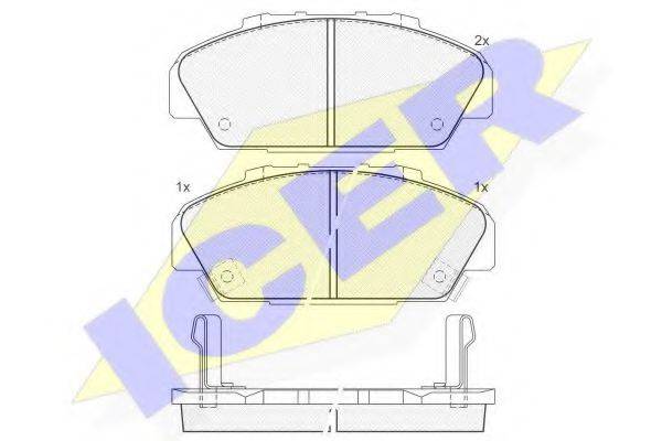 ICER 181554 Комплект гальмівних колодок, дискове гальмо