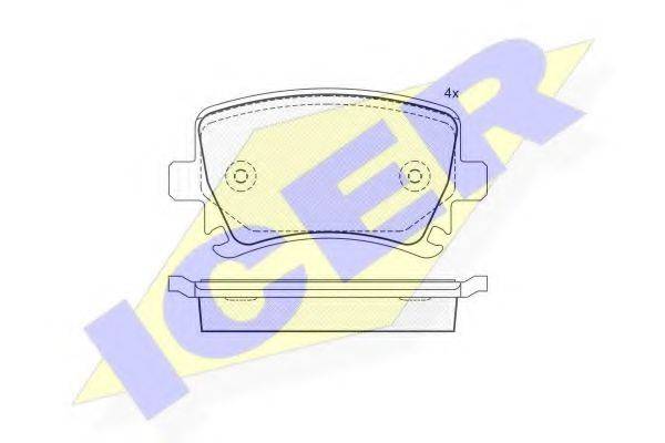 ICER 181600 Комплект гальмівних колодок, дискове гальмо