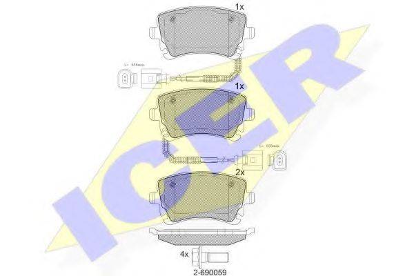 ICER 181674 Комплект гальмівних колодок, дискове гальмо