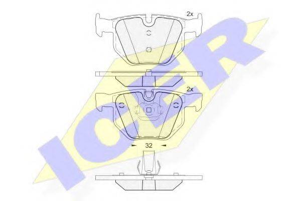 ICER 181685202 Комплект гальмівних колодок, дискове гальмо