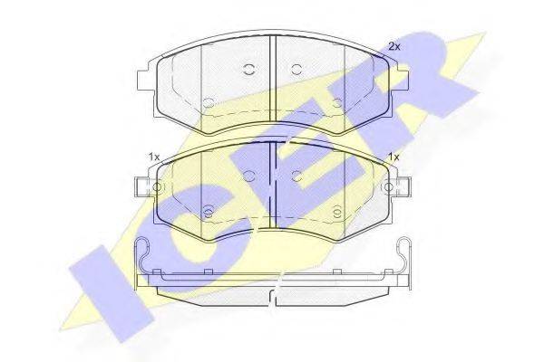 ICER 181716 Комплект гальмівних колодок, дискове гальмо
