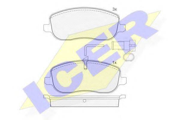 ICER 181732 Комплект гальмівних колодок, дискове гальмо