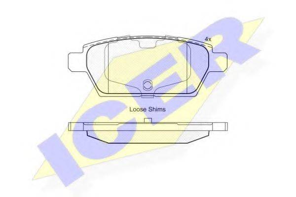 ICER 181975 Комплект гальмівних колодок, дискове гальмо