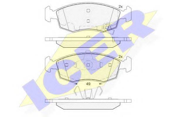 ICER 182032 Комплект гальмівних колодок, дискове гальмо