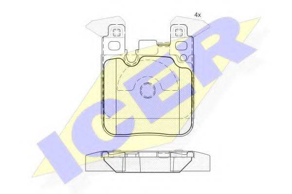 ICER 182092 Комплект гальмівних колодок, дискове гальмо