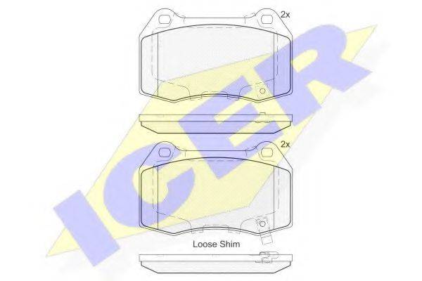 ICER 182096 Комплект гальмівних колодок, дискове гальмо