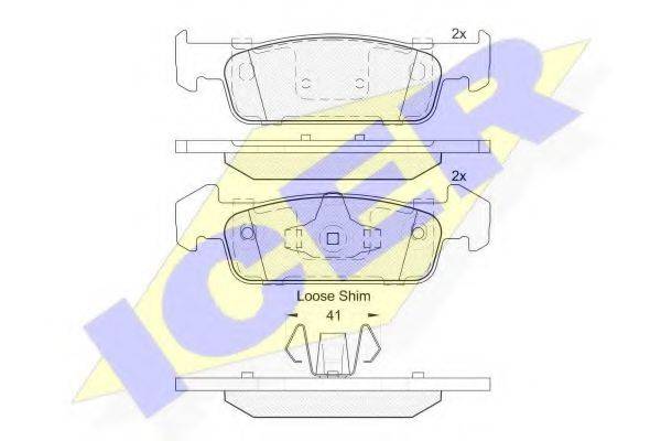 ICER 182115202 Комплект гальмівних колодок, дискове гальмо