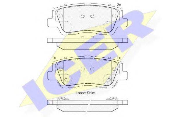 ICER 182157 Комплект гальмівних колодок, дискове гальмо