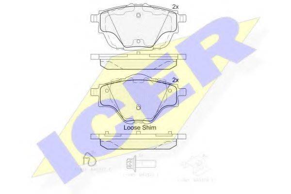 ICER 182161 Комплект гальмівних колодок, дискове гальмо