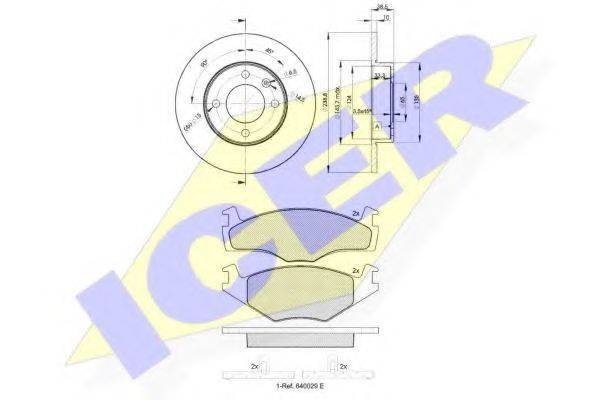 ICER 310483325 Комплект гальм, дисковий гальмівний механізм