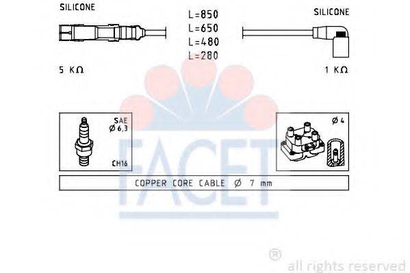 FACET 47223 Комплект дротів запалювання