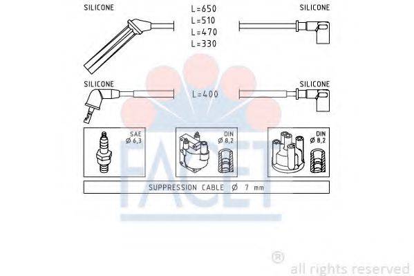 FACET 49138 Комплект дротів запалювання