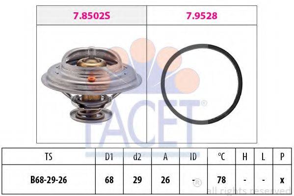 FACET 78502 Термостат, охолоджуюча рідина