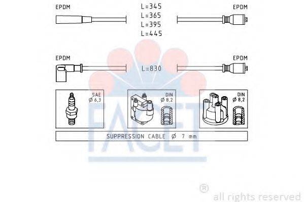 FACET 48839 Комплект дротів запалювання