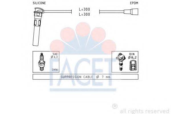 FACET 49889 Комплект дротів запалювання