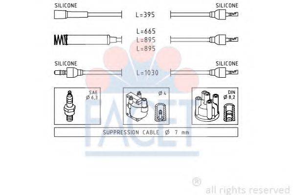 FACET 48555 Комплект дротів запалювання