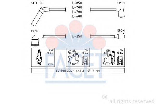 FACET 49407 Комплект дротів запалювання