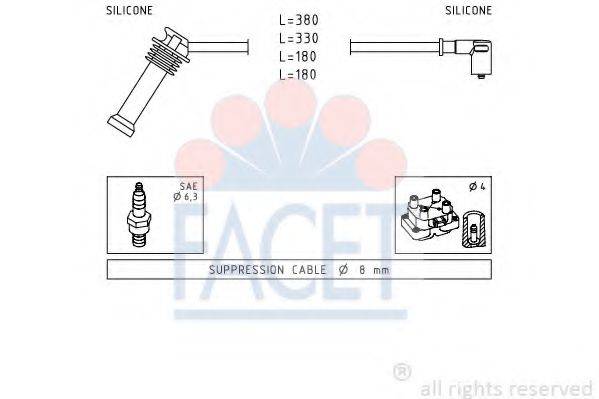 FACET 49625 Комплект дротів запалювання