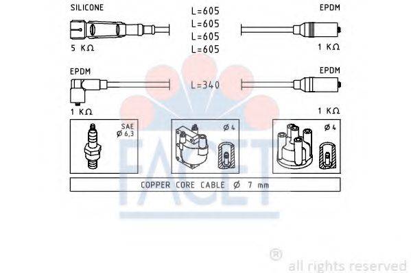 FACET 48768 Комплект дротів запалювання