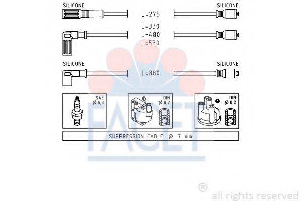 FACET 48354 Комплект дротів запалювання