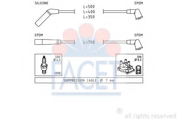 FACET 49823 Комплект дротів запалювання