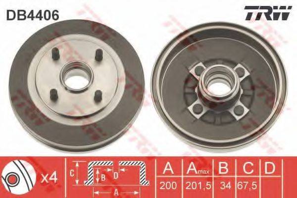 TRW DB4406 Гальмівний барабан