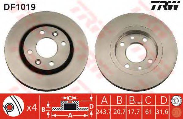 TRW DF1019 гальмівний диск