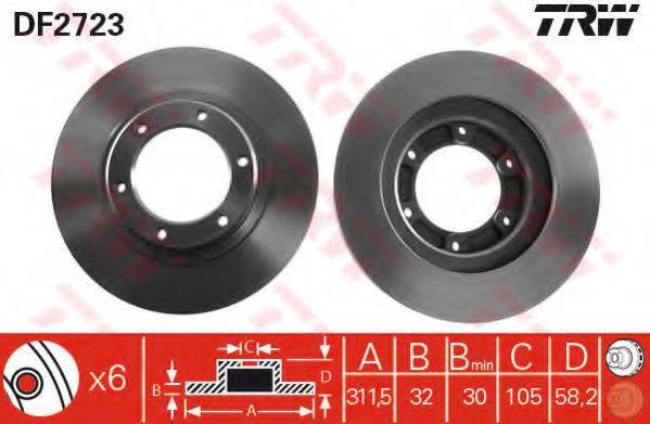 TRW DF2723 гальмівний диск