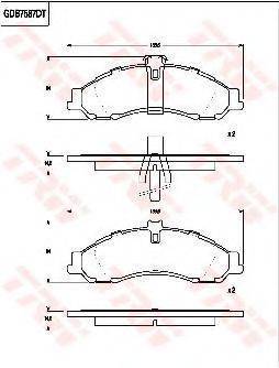 TRW GDB7587 Комплект гальмівних колодок, дискове гальмо