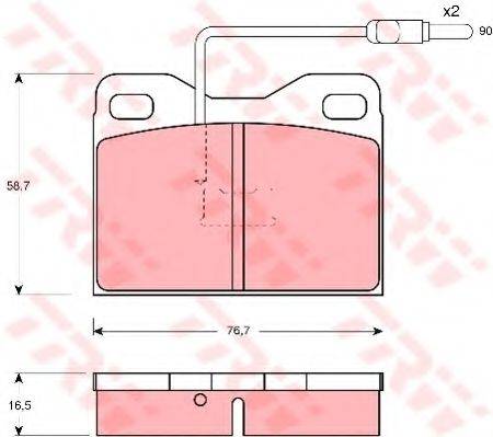 TRW GDB909 Комплект гальмівних колодок, дискове гальмо