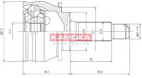 KAMOKA 6384 Шарнірний комплект, приводний вал