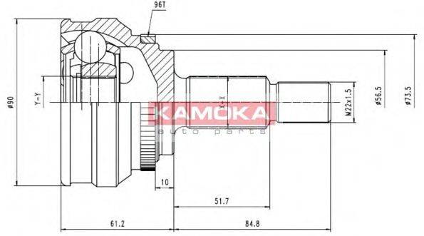 KAMOKA 6566 Шарнірний комплект, приводний вал