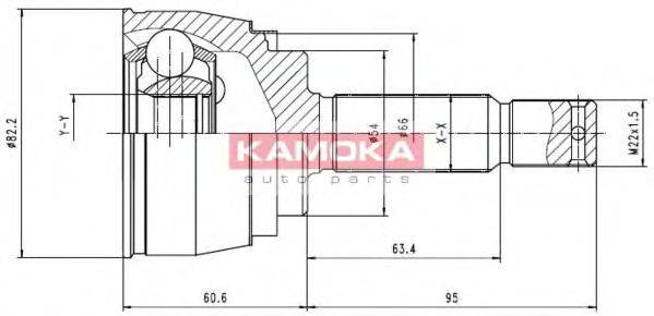 KAMOKA 6620 Шарнірний комплект, приводний вал