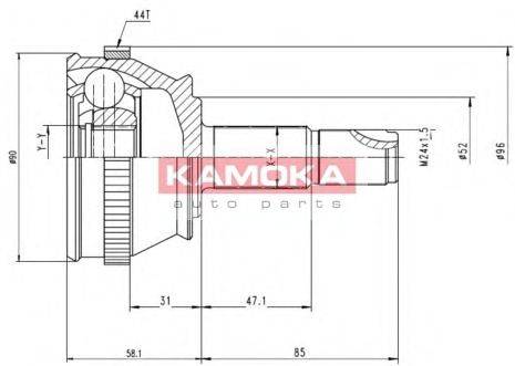 KAMOKA 6690 Шарнірний комплект, приводний вал