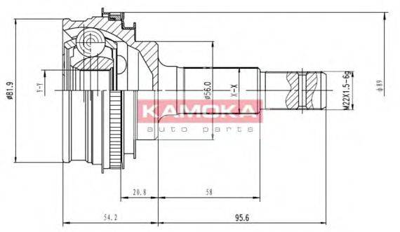 KAMOKA 7108 Шарнірний комплект, приводний вал