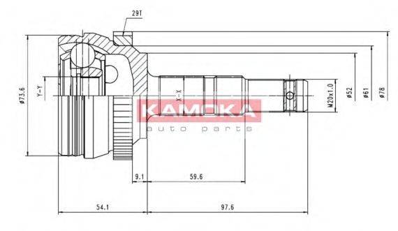 KAMOKA 6036 Шарнірний комплект, приводний вал