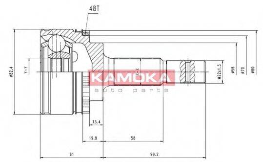 KAMOKA 6063 Шарнірний комплект, приводний вал