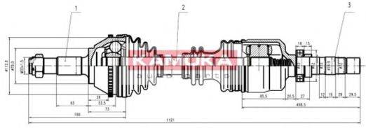 KAMOKA CT1138911A Приводний вал