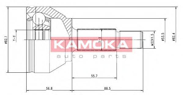 KAMOKA 7092 Шарнірний комплект, приводний вал