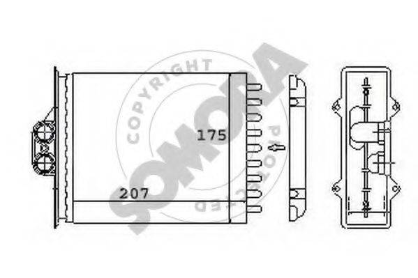 SOMORA 210450A Теплообмінник, опалення салону