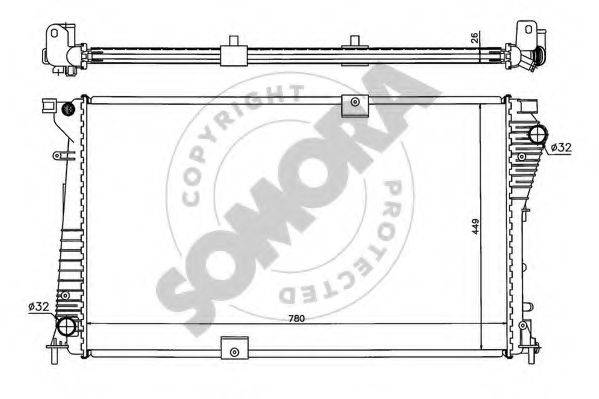 SOMORA 245140B Радіатор, охолодження двигуна