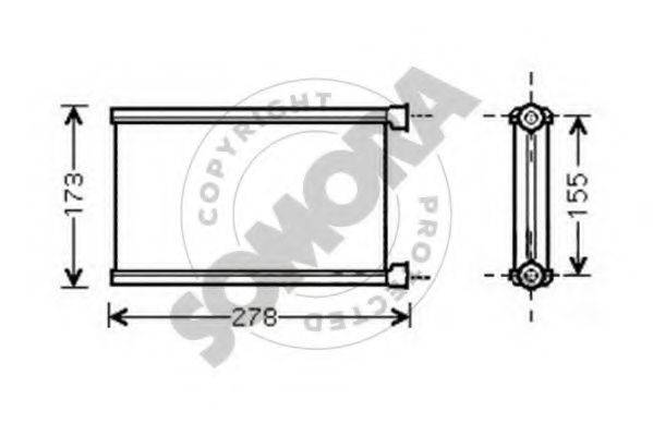 SOMORA 040750 Теплообмінник, опалення салону