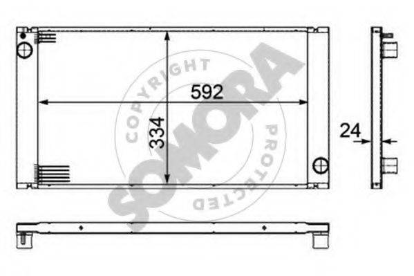 SOMORA 040140A Радіатор, охолодження двигуна
