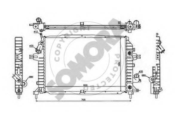 SOMORA 211840H Радіатор, охолодження двигуна