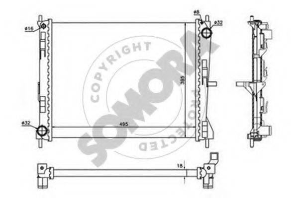 SOMORA 241140 Радіатор, охолодження двигуна