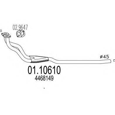 MTS 0110610 Труба вихлопного газу