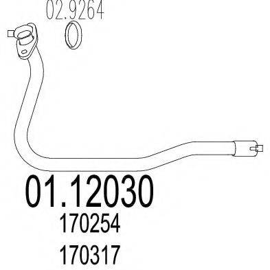 MTS 0112030 Труба вихлопного газу