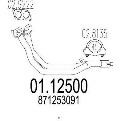MTS 0112500 Труба вихлопного газу