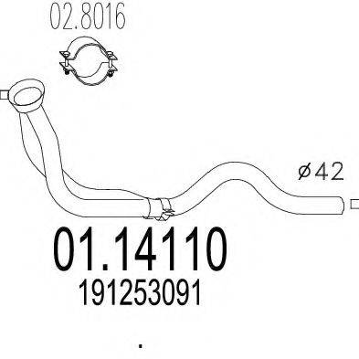 MTS 0114110 Труба вихлопного газу
