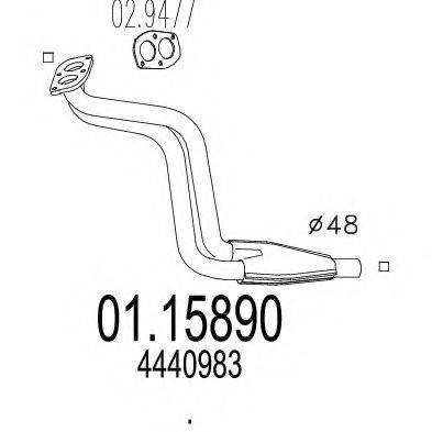 MTS 0115890 Труба вихлопного газу